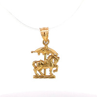 14kt Yellow Gold Horse Carousel Pendant/Charm