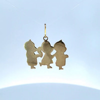 14K Yellow Gold Boy/Girl/Boy Pendant 