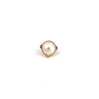 14K Yellow Gold Pearl Ring Size 6 