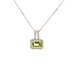 14k White Gold Necklace Featuring a Stunning Peridot and Diamond Pendant