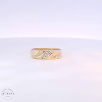 14k Yellow Gold Contemporary Wedding Band