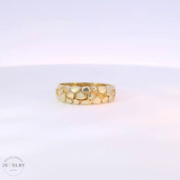 14k Yellow Gold Nugget Band Ring