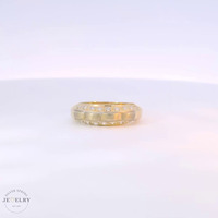 14k Yellow Gold Contemporary Wedding Band 