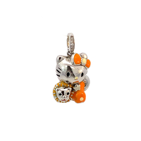 18k White Gold Hello Kitty Pendant