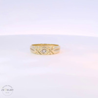 14k Yellow Gold Contemporary Wedding Band