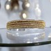 Silver Two-Tone Bead Open Bangle 