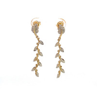 10K Two-Tone Gold 0.25ct Diamond Dangle Earrings