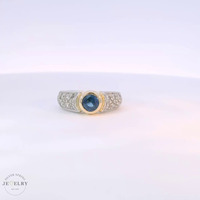 Platinum 18k Yellow Gold Cocktail Diamond Ring