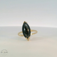14k Yellow Gold Onyx Gemstone Ring