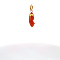 14K Yellow Gold Coral Fig Sign Pendant/Charm