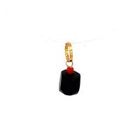 14K Yellow Gold 3mm Azabache Charm