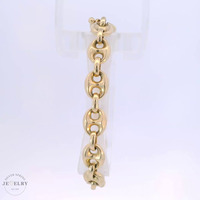 14k Anchor Puff Link Bracelet