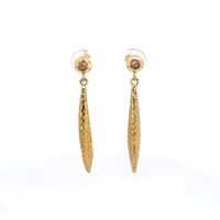 14K Yellow Gold Diamond-Cut Dangle Earrings