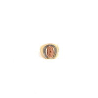 14K Tri-Color Gold Virgen de Guadalupe Signet Ring