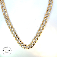 14k Yellow Gold Two-Tone Curb Link Chain