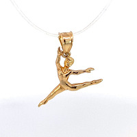 14Kt Yellow Gold Ballerina in split leap Pendant 