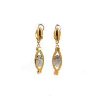 18K Two-Tone Gold Dangle Earring