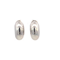 18k White Gold Omega Clip Earring 