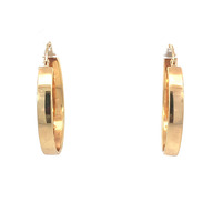 14kt Yellow Gold Flat Hoop Earrings