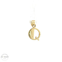 14K Yellow Gold "Q" Initial Pendant