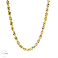 14k 4.5mm Solid Rope Chain 