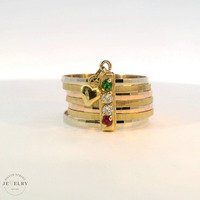 14k Yellow Gold Tri-Color Semanario Ring