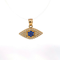 14Kt Yellow Gold Evil Eye Cluster CZ