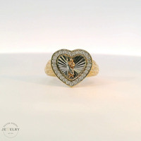 14k Yellow Gold Tri-Color St. Jude Heart Ring