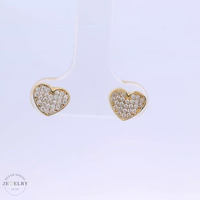 14k Heart-Shaped Stud Earrings