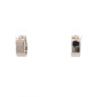 14kt White Gold Square Huggie Earrings