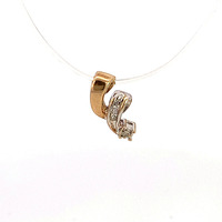 14kt Yellow Gold Ribbon .04ctw Diamond Pendant