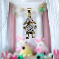 14Kt Two-Tone Girl Pendant/Charm 