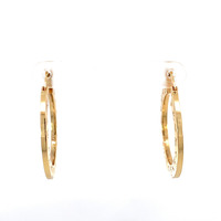 14kt Yellow Gold Fancy Flat Hoop Earrings