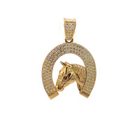 14K Yellow Gold Horseshoe Pendant