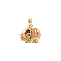 14k Yellow & Rose Gold Elephant Pendant 