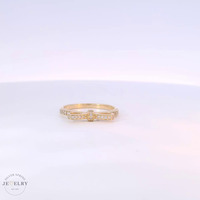 14k Yellow Gold Bow Thin Band Ring