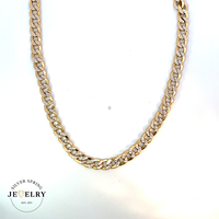 10k Yellow Gold Two-Tone Curb Link Chain