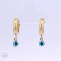 14k Huggies Evil Eye Earring