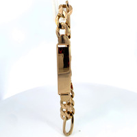 14K Yellow Gold 8" Figaro Link ID Bracelet 