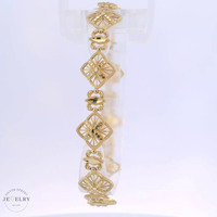 14k Art Deco Filigree Link Bracelet