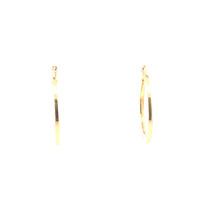 14kt Two-Toned Love Lock Hoop Earrings