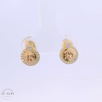 14k Quinceañera 15 Stud Earrings