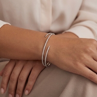  3.75ct 14K White Gold Flexible Diamond Bangle