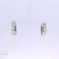 14k Heptagon Huggie Earrings