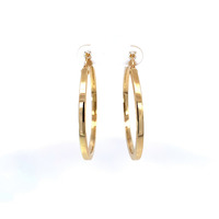 14K Yellow Gold Squared Hoop Earrings