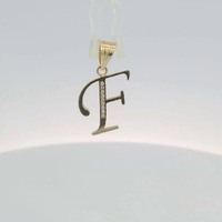 14K Yellow Gold "F" Initial Pendant