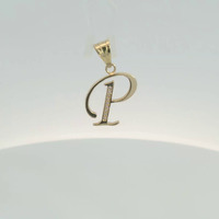 14K Yellow Gold "P" Initial Pendant