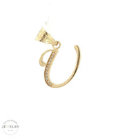 14K Yellow Gold "U" Initial Pendant