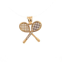 14kt Yellow Gold Tennis Rackets Pendant