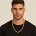 14k Yellow Gold Simi Hallow 8mm Cuban Link Chain, 20 inch long  